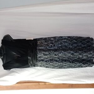 Dress Barn NWT Black & Silver Sequin Dress sz 10, lined